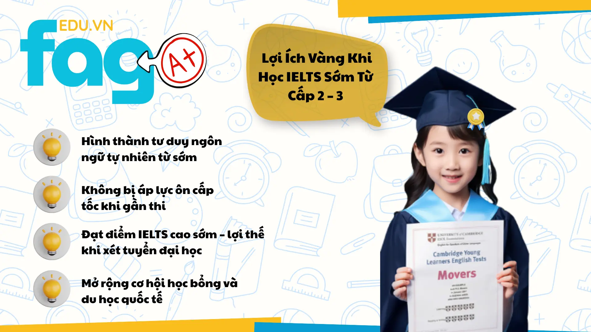 Lợi Ích Vàng Khi Học IELTS Sớm Từ Cấp 2 – 3